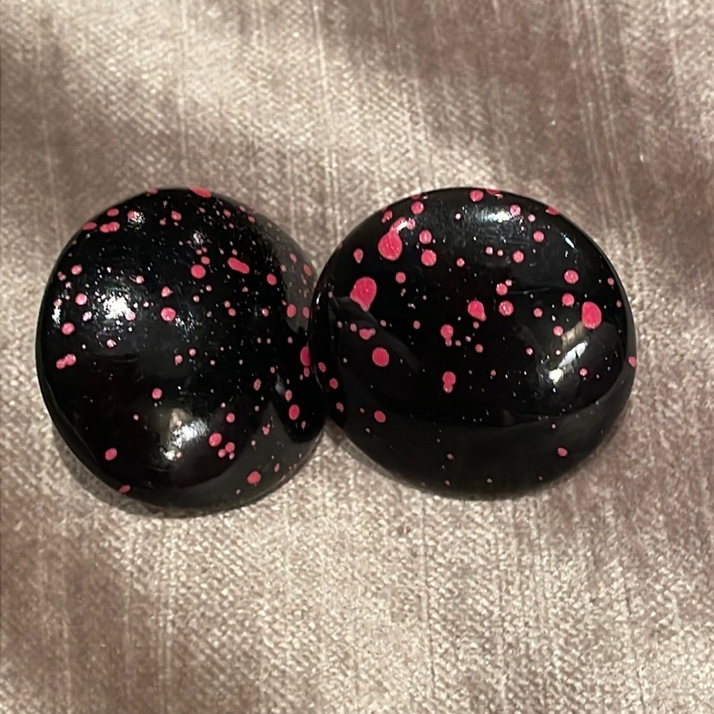 80’s Paint Splatter Button Earrings